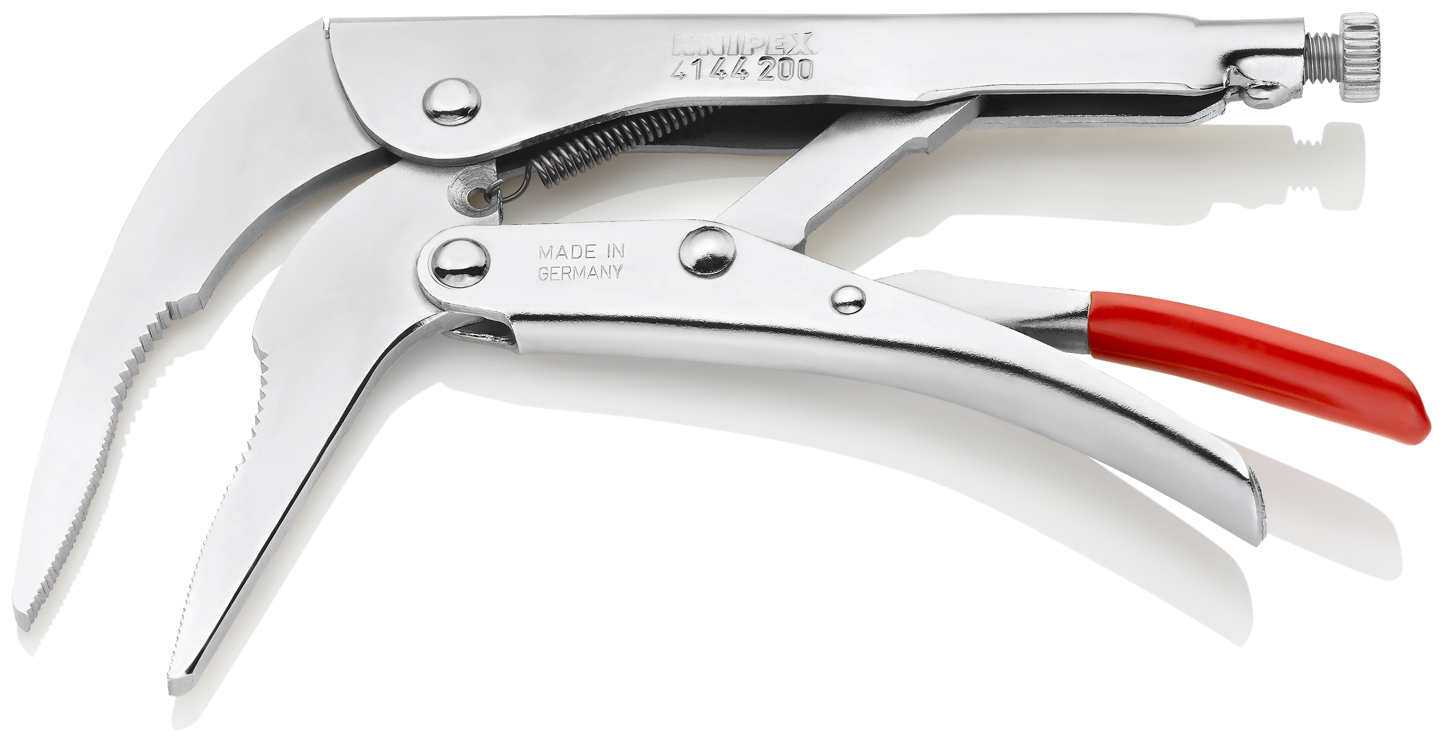 KNIPEX 8.45 pulgadas de largo en color plata, con pinzas de punta larga con alta presión de sujeción y palanca de bloqueo de palanca - 41 44 200