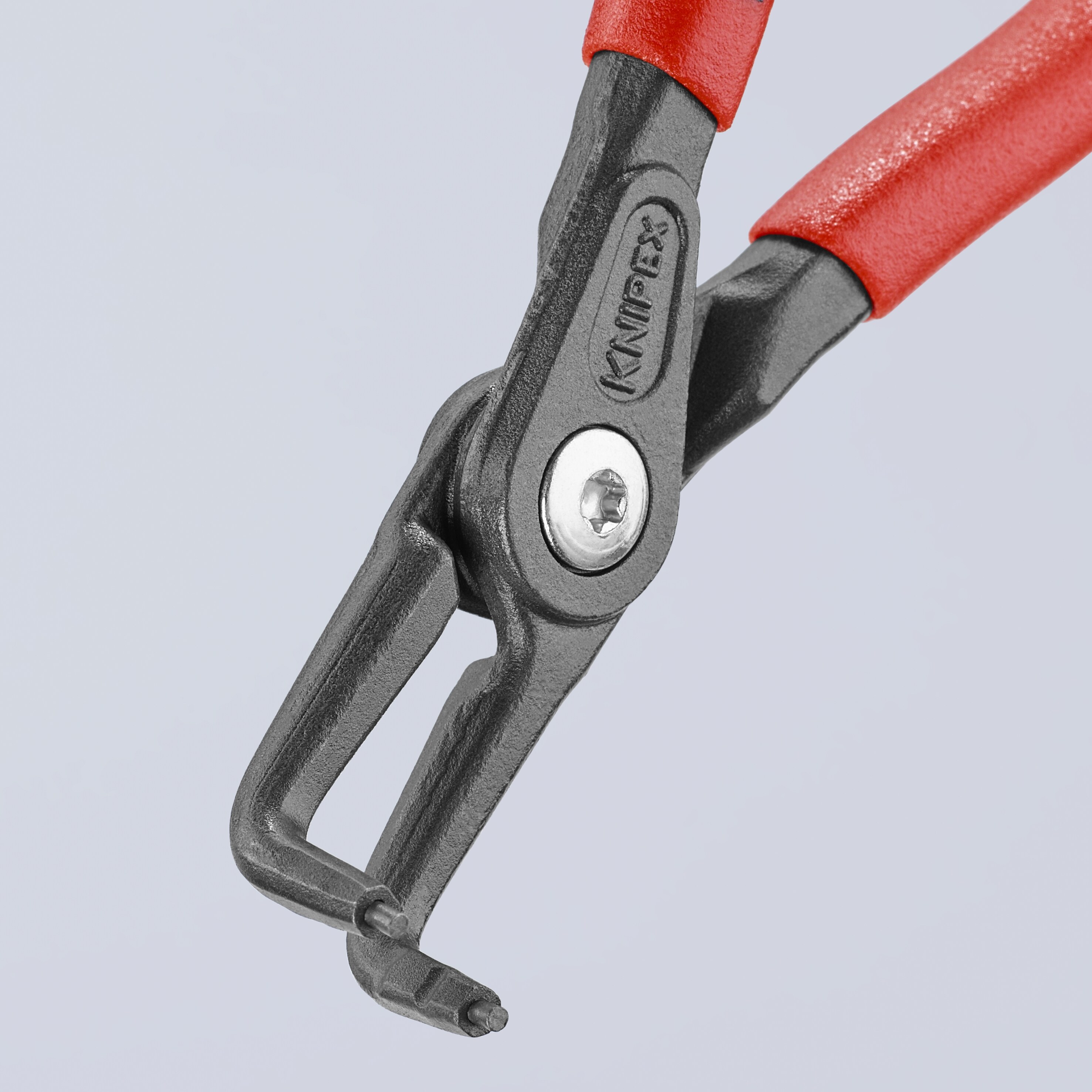 KNIPEX Alicate para anillos de retención automotrices con puntas de 90 grados y mangos rojos de 6.75 pulgadas - 48 21 J21