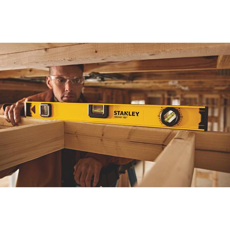 Nivel de viga en I de aluminio de 180 pulgadas sin imán Stanley de 24 pulgadas - 42-324