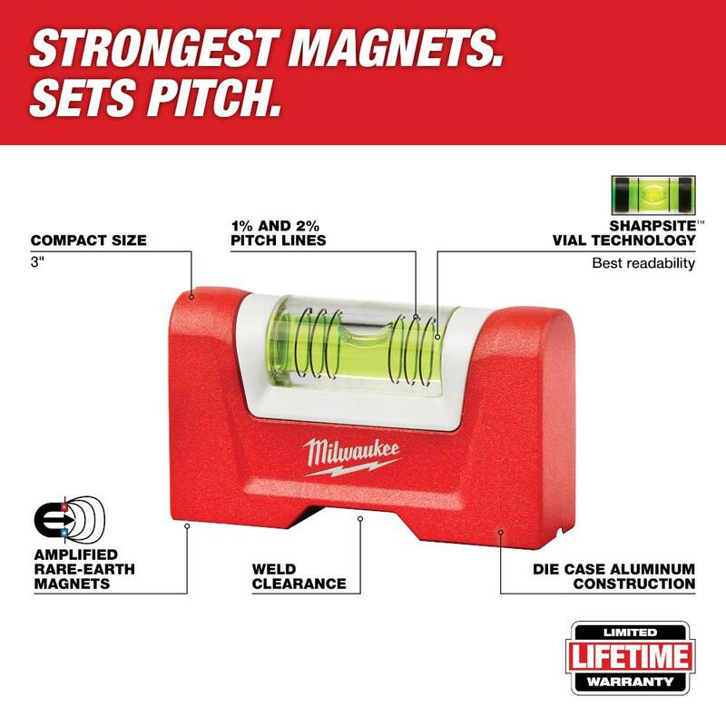 Nivel de bolsillo compacto Milwaukee de 3 pulgadas - 48-22-5603
