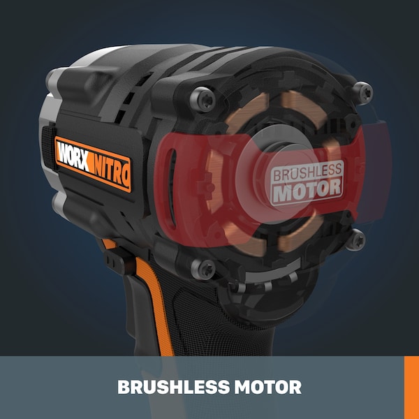 Worx 20V Power Share 1/2 in. Cordless Impact Wrench with Brushless Motor, Tool Only - WX272L.9