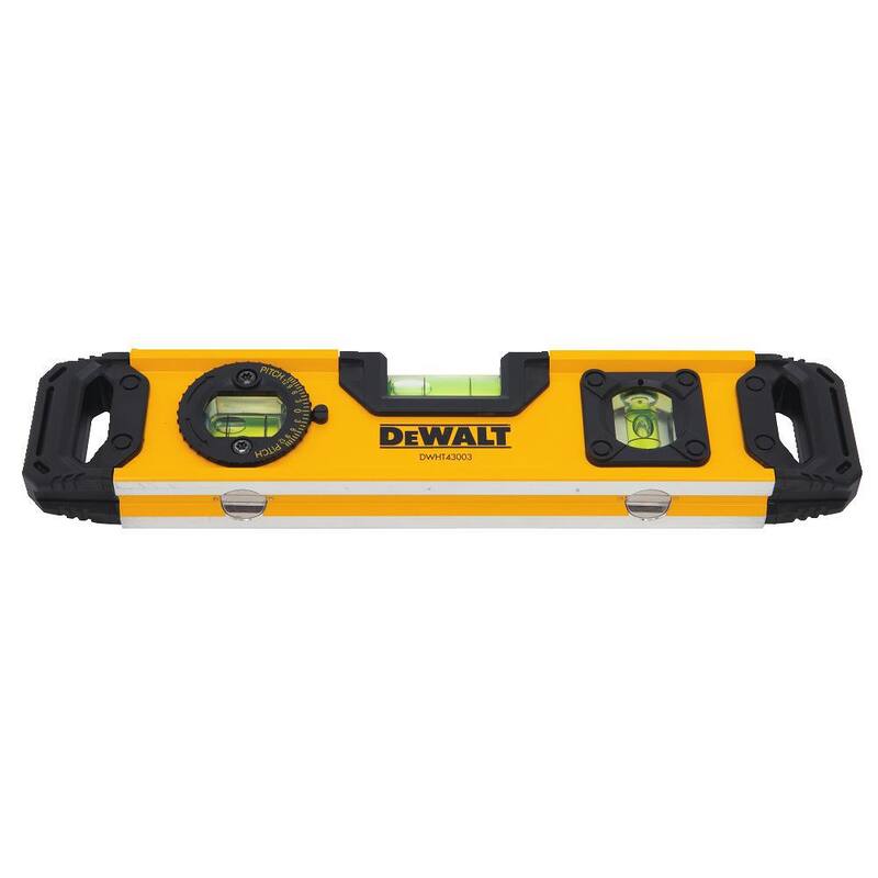 Nivel de caja de viga magnética DEWALT de 48 pulgadas, Nivel de caja de viga magnética resistente de 24 pulgadas y Nivel torpedo de 9 pulgadas - DWHT43049025003