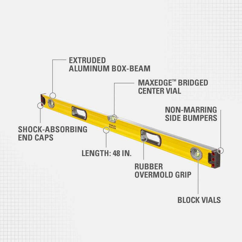 Stanley FATMAX 48 pulgadas Nivel de caja de aluminio no magnético - 43-548