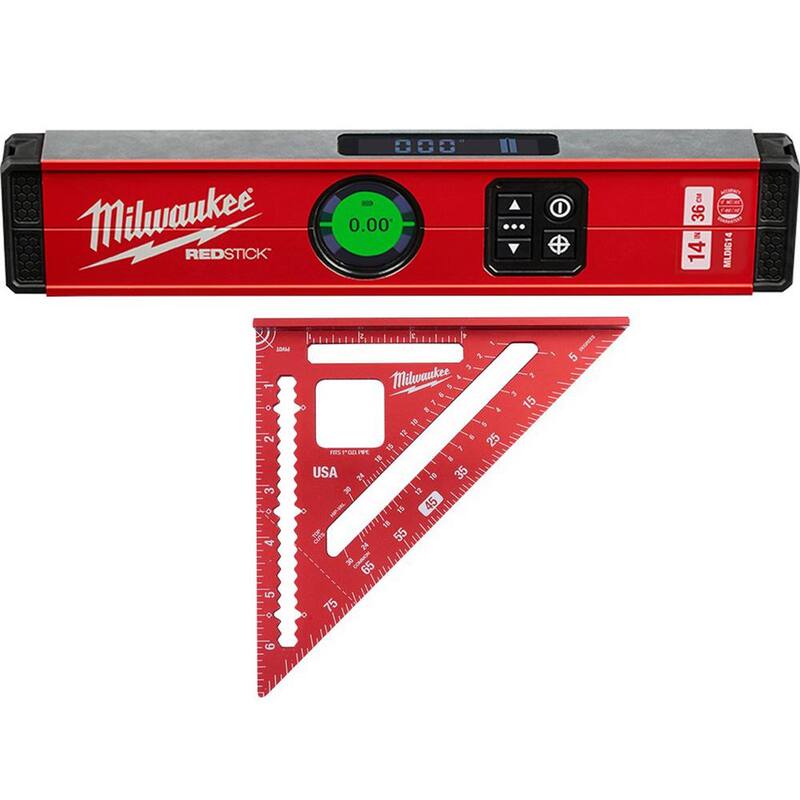 Milwaukee 14 pulgadas REDSTICK Nivel Digital de Caja con Tecnología de Medición de Punto de Diamante y Escuadra de 7 pulgadas - MLDIG14-MLSQ070
