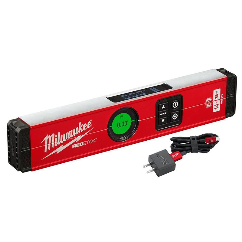 Milwaukee 14 pulgadas REDSTICK Nivel Digital de Caja con Tecnología de Medición de Punto de Diamante y Escuadra de 7 pulgadas - MLDIG14-MLSQ070