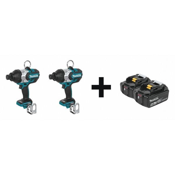 Makita 18V 7/16" Hex (2) Mfr. No. BL1840B-2 Batteries; (2) Impact Wrench's - XWT09Z - XWT09Z +BL1840B-2