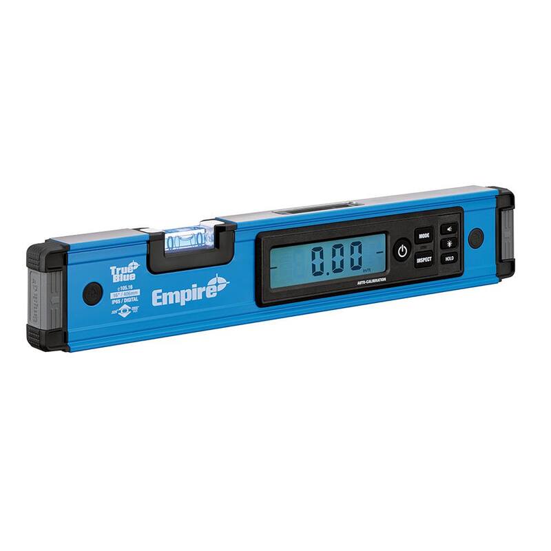 Nivel de caja digital True Blue de 16 pulgadas con nivel de torpedo magnético True Blue de 8 pulgadas y escuadra de caballete de aluminio de 7 pulgadas - E105.16.EM71.8-E2994.
