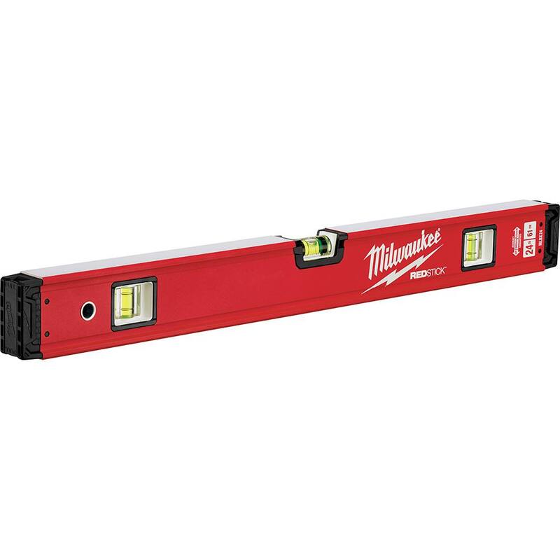 Juego de nivel Milwaukee 24 pulgadas/48 pulgadas REDSTICK Compact Box Beam con nivel torpedo de bloqueo de 10 pulgadas 360 grados de fundición a presión - MLCMS48-48-22-5210