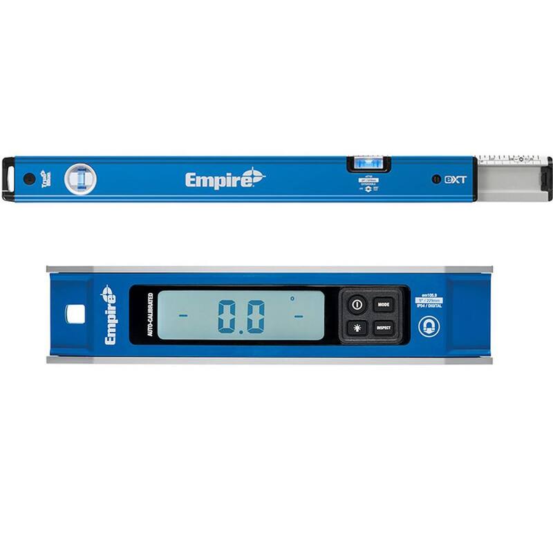 Nivel de caja extensible Empire True Blue de 24 a 40 pulgadas con nivel de torpedo digital magnético de 9 pulgadas (paquete de 2) - eXT40-em105.9