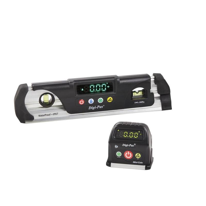 Nivel de torpedo digital Digi-Pas 9 pulgadas impermeable IP67 con imán, display LED brillante y transportador - DWL280Pro