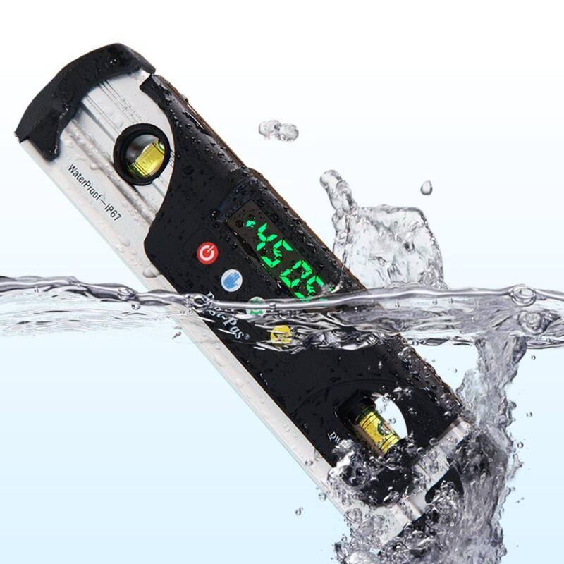 Nivel de torpedo digital Digi-Pas 9 pulgadas impermeable IP67 con imán, display LED brillante y transportador - DWL280Pro
