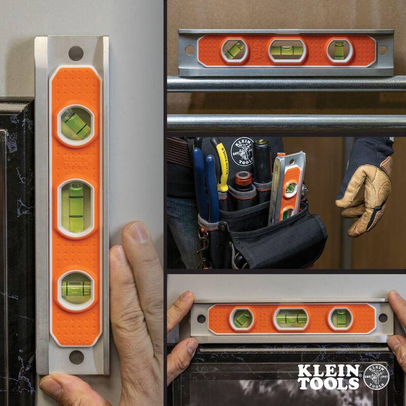 Herramienta Klein 9 pulgadas Nivel torpedo de aluminio con imán de tierra rara - 935R