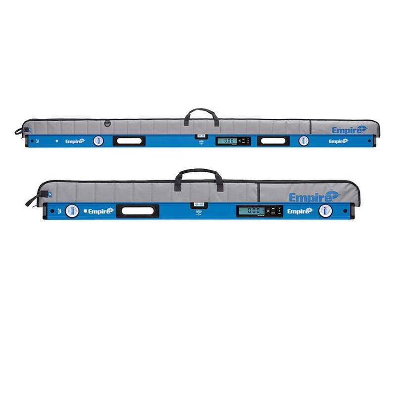 Milwaukee Nivel de caja de viga digital True Blue de 72 pulgadas con estuche, con nivel de caja digital True Blue de 48 pulgadas y estuche - E105.72-E105.48