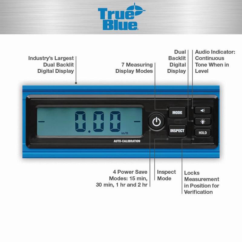 Milwaukee Nivel de caja de viga digital True Blue de 72 pulgadas con estuche, con nivel de caja digital True Blue de 48 pulgadas y estuche - E105.72-E105.48