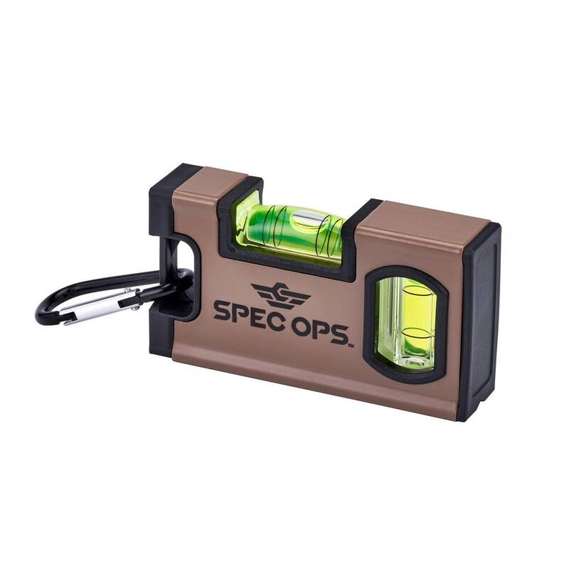 Nivel de Bolsillo Magnético SPEC OPS de 4 pulgadas, Viales de Bloque 33% Más Grandes, Incluye Mosquetón - SPEC-PLEVEL