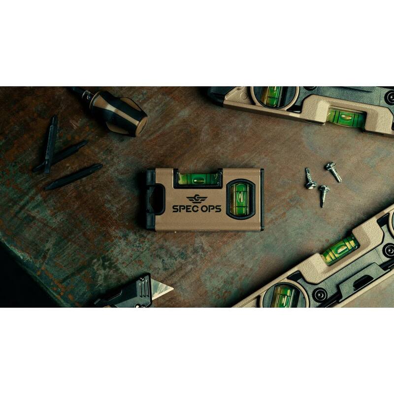 Nivel de Bolsillo Magnético SPEC OPS de 4 pulgadas, Viales de Bloque 33% Más Grandes, Incluye Mosquetón - SPEC-PLEVEL