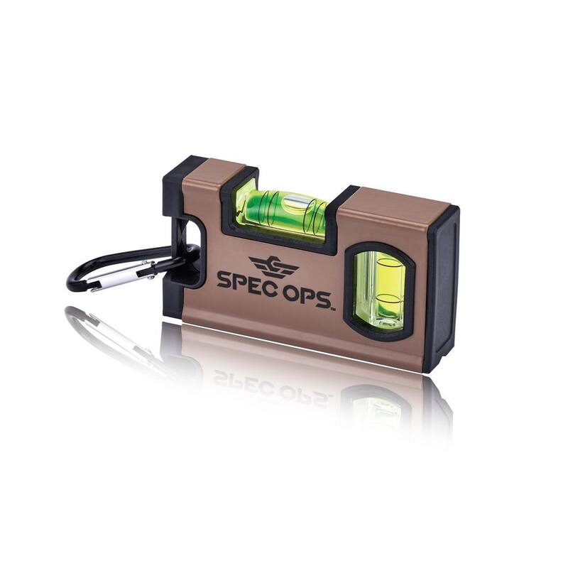 Nivel de Bolsillo Magnético SPEC OPS de 4 pulgadas, Viales de Bloque 33% Más Grandes, Incluye Mosquetón - SPEC-PLEVEL
