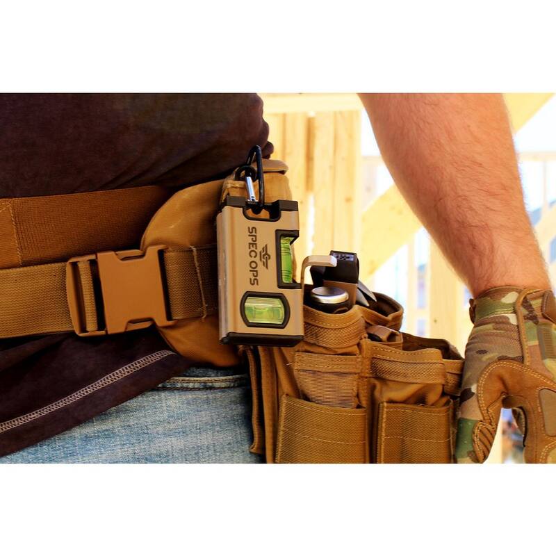 Nivel de Bolsillo Magnético SPEC OPS de 4 pulgadas, Viales de Bloque 33% Más Grandes, Incluye Mosquetón - SPEC-PLEVEL