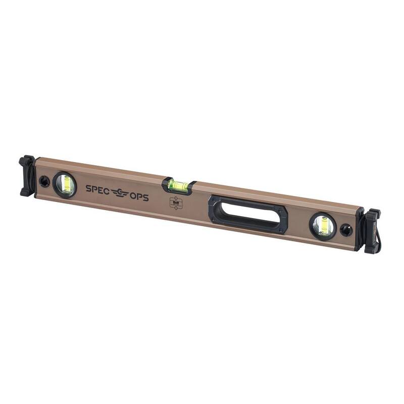 Nivel de caja magnética SPEC OPS de 24 pulgadas, Sistema de Bungee para torniquete, Bloque de burbujas un 33% más grande, Aluminio, 3% Donado a Veteranos - SPEC-LEVEL24M