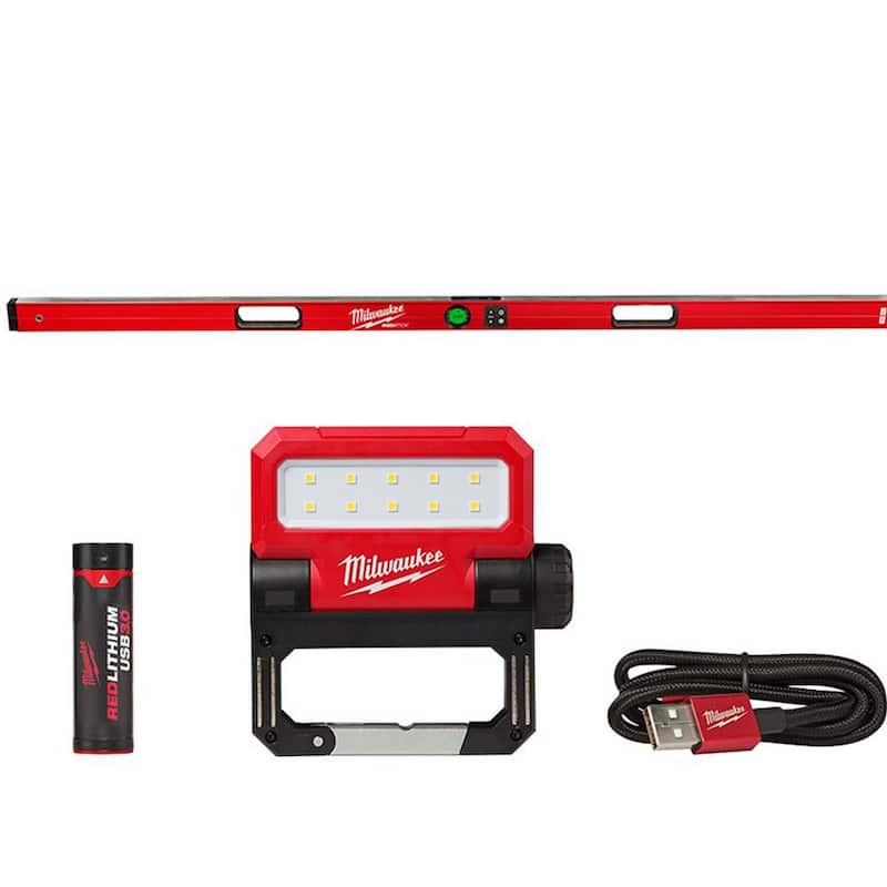 Nivel digital REDSTICK de 72 pulgadas de Milwaukee con tecnología de medición de pin-point y luz de inundación recargable LED de 550 lúmenes - MLDIG72-2114-21