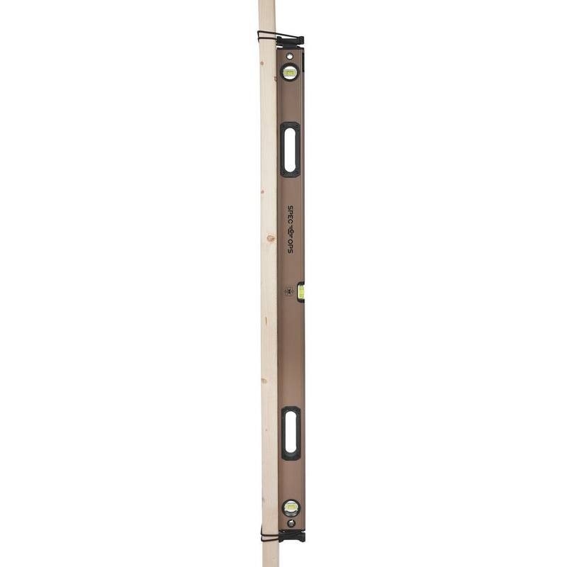 SPEC OPS 48 pulgadas Nivel de caja de viga magnética, Sistema de tourniquet Bungee, Bloque de burbujas 33% más grande, Aluminio, 3% donado a veteranos - SPEC-LEVEL48M