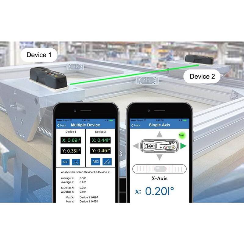 Nivel de precisión maestro inteligente de 2 ejes de 6 pulgadas Digi-Pas con Bluetooth 0.0002/pies (0.02 mm/m) - DWL1500XY