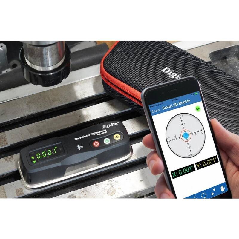 Nivel de precisión maestro inteligente de 2 ejes de 6 pulgadas Digi-Pas con Bluetooth 0.0002/pies (0.02 mm/m) - DWL1500XY