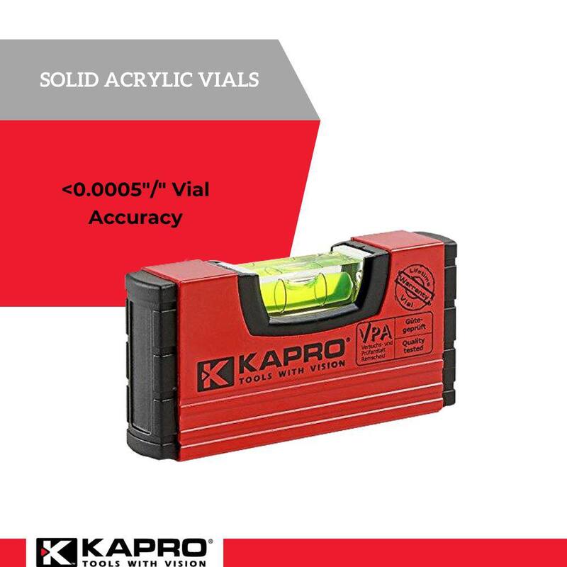 Set de 5 piezas de nivel de caja magnético de aluminio Kapro Vulcan de 4, 10, 24, 32 y 48 pulgadas - 995M-BXS