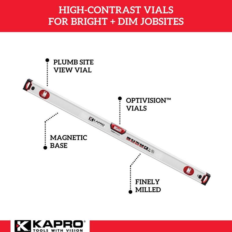 Nivel de caja magnético Kapro 705M Eagle 48 in. con OPTIVISION - 705-41P-48M