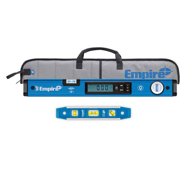 Nivel de caja digital de viga de caja verdadera azul de 24 pulgadas de Milwaukee con estuche con nivel de torpedo de 9 pulgadas - EM105.24-587-24