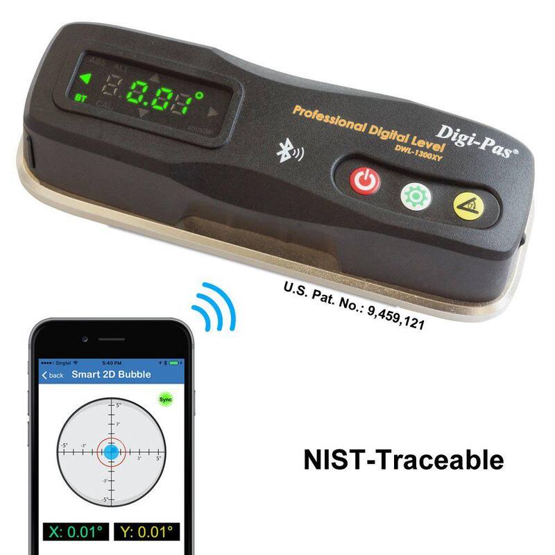 Nivel Digital Inteligente de 2 Ejes Digi-Pas de 6 pulgadas con Bluetooth 0.002/pies (0.2 mm/m) Rastreable por NIST - DWL1300XY