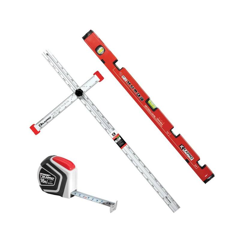 Set de Yeso Kapro de 36 pulgadas, Escuadra en T, Cuchilla de Utilidad, Set de Nivel de Aluminio Magnético - 317-DWS