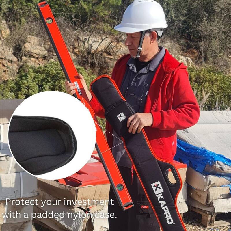 Kapro MaxPro 24 pulgadas, 48 pulgadas, set de nivel de viga en I de aluminio no magnético con estuche - 175-IBS