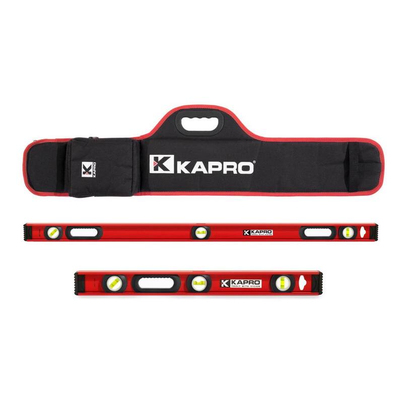 Kapro MaxPro 24 pulgadas, 48 pulgadas, set de nivel de viga en I de aluminio no magnético con estuche - 175-IBS