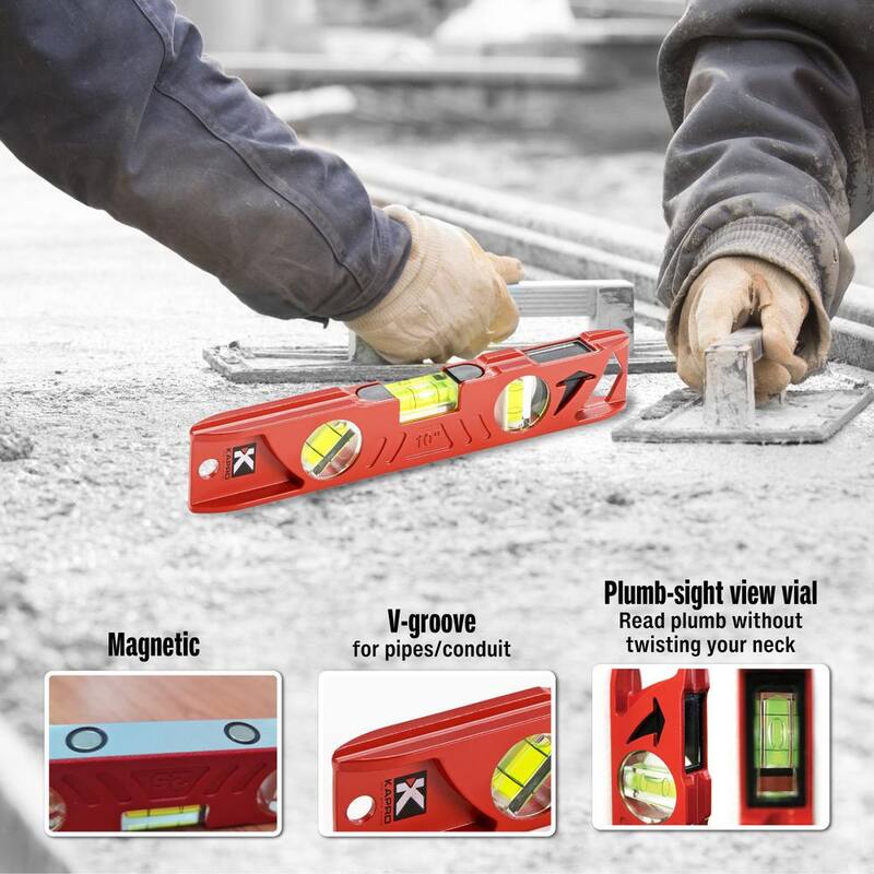 Nivel de caja magnético Kapro de 10 pulgadas con Plumb Site - 923-10-10
