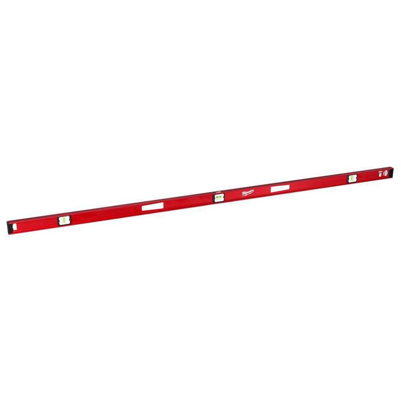 Nivel de caja Milwaukee REDSTICK de 72 pulgadas con nivel de torpedo de fundición de aluminio de 10 pulgadas con cierre de 360 grados (2 piezas) - MLBX72-48-22-5210