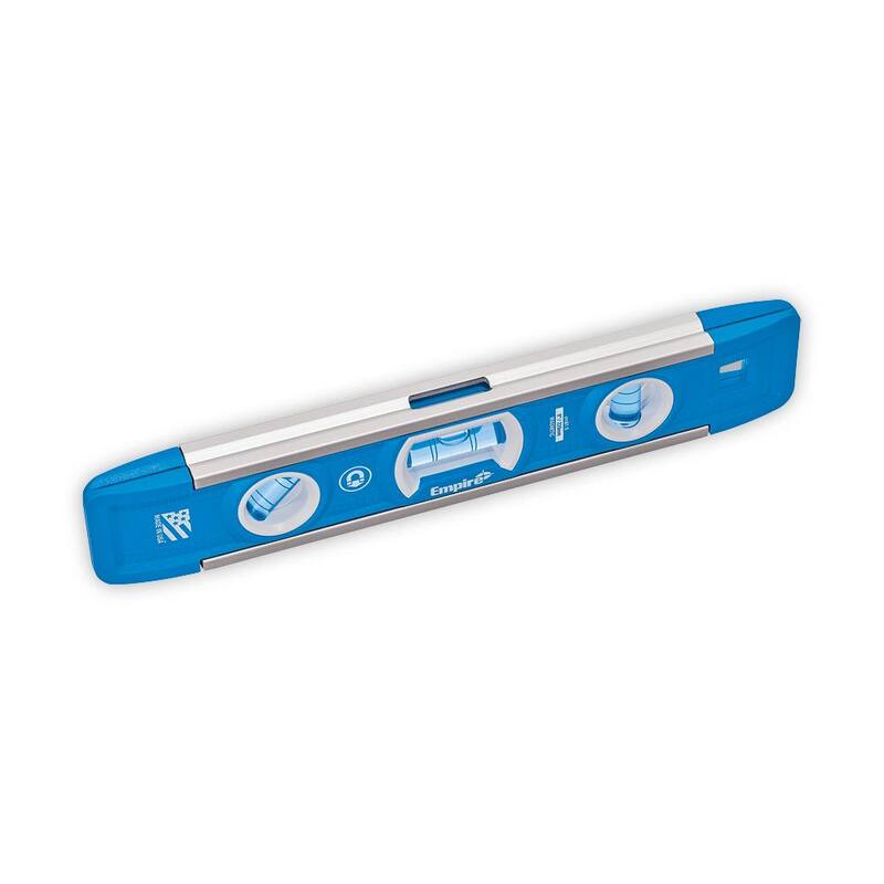 Nivel de torpedo profesional True Blue de 9 pulgadas Empire con cuadrado de aluminio de 16 pulgadas x 24 pulgadas - EM81.9-1140
