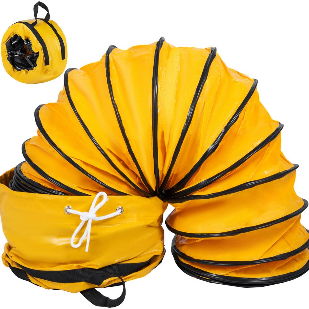 VEVOR 25ft Ducting Hose PVC Flexible Duct Hosing for 12inch Utility Blower, w/Bag - TFRGD12YC8MDB0001V0