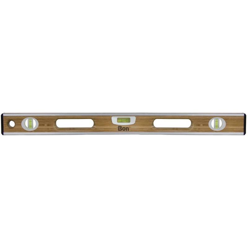 Nivel de bambú laminado con borde de aluminio de 24 pulgadas de la marca Bon Tool - 34-216