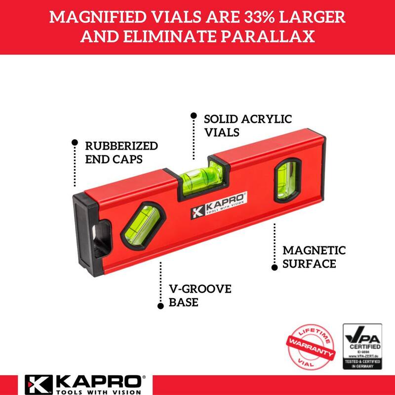 Kapro 771 Twin nivel de caja de herramientas magnética de 8 pulgadas - 771-42X-8