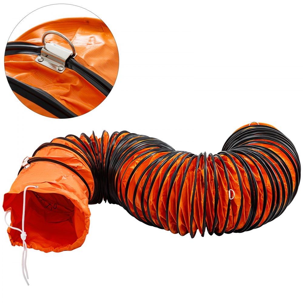 VEVOR Ducting Hose, 25ft PVC Flexible HVAC Duct Hosing for 10 Inch Utility Blower Exhaust Fan - TFRGDD255L7.6-001V0