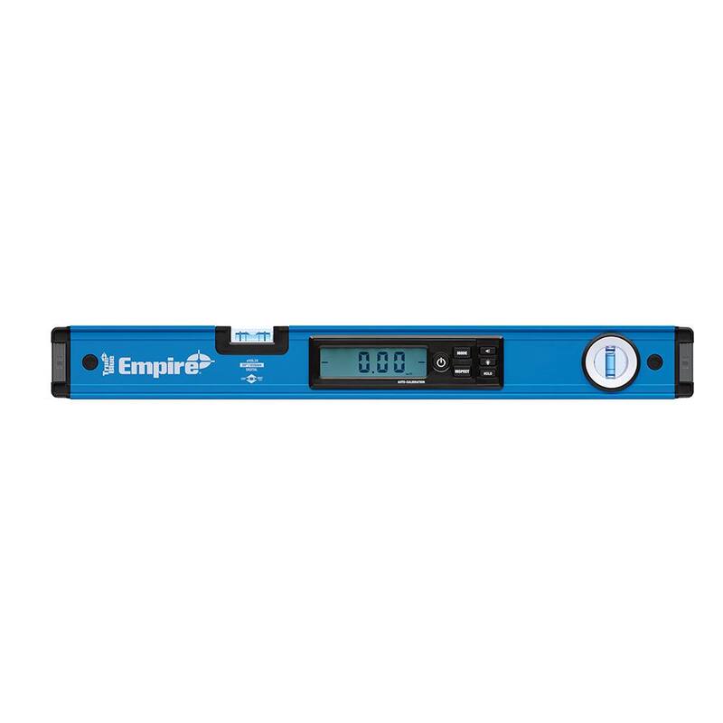 Nivel digital de caja Empire de 24 pulgadas con estuche y nivel de torpedo magnético de 8 pulgadas y escuadra de vigueta True Blue - E105.24-Em71.8-E2994.