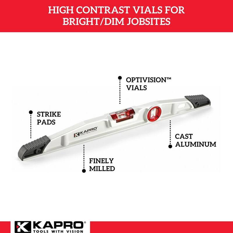 Nivel fundido profesional Kapro de 24 pulgadas con Optivision - 930-24