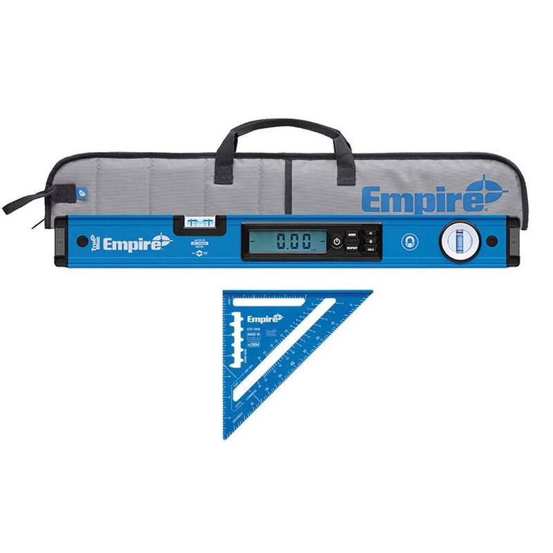 Milwaukee 24 pulgadas Nivel de caja digital de haz verdadero azul magnético con estuche con cuadrado de escuadra de aluminio grabado con láser de 7 pulgadas - EM105.24-e2994