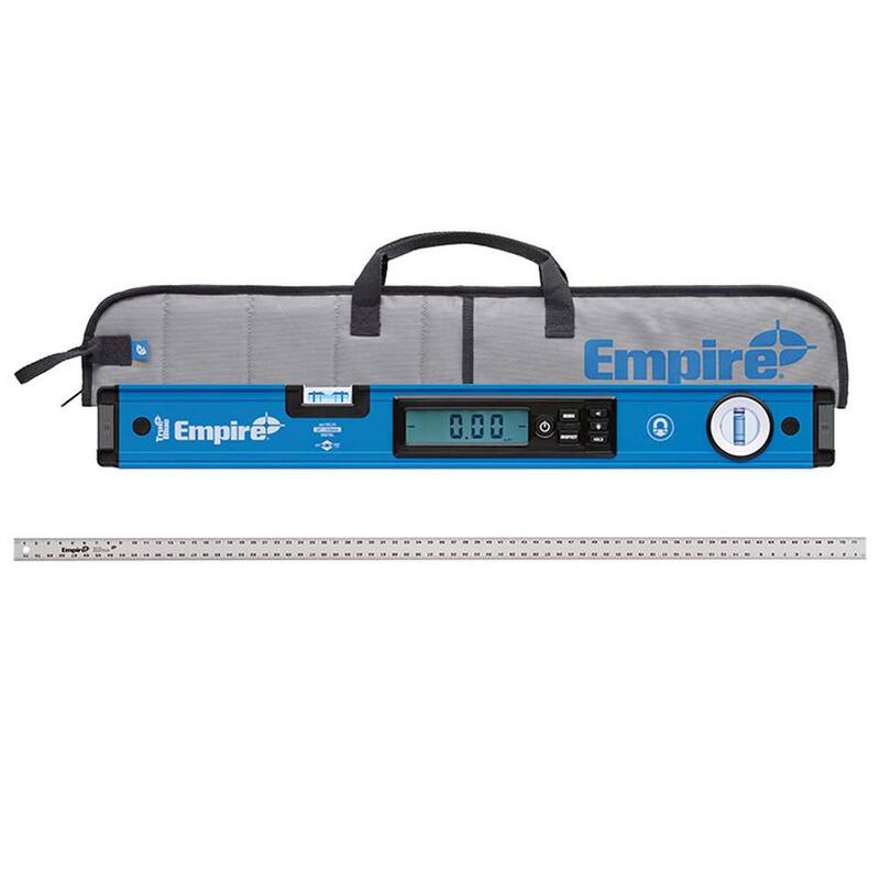 Nivel de caja de viga digital magnético True Blue de 24 pulgadas en Milwaukee con regla de borde recto de aluminio de 72 pulgadas - EM105.24-4006