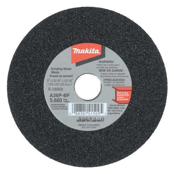 Rueda de esmerilado Makita 5" x 5/8" x 13/16", 36 granos - B-28868