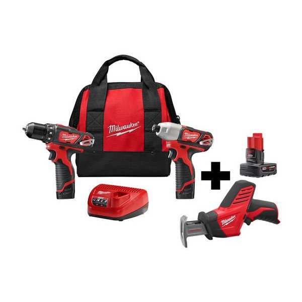 Milwaukee Tool M12 2Pcs Kit, M12 Hackzall, M12 Battery - 2494-22, 2420-20, 48-11-2440