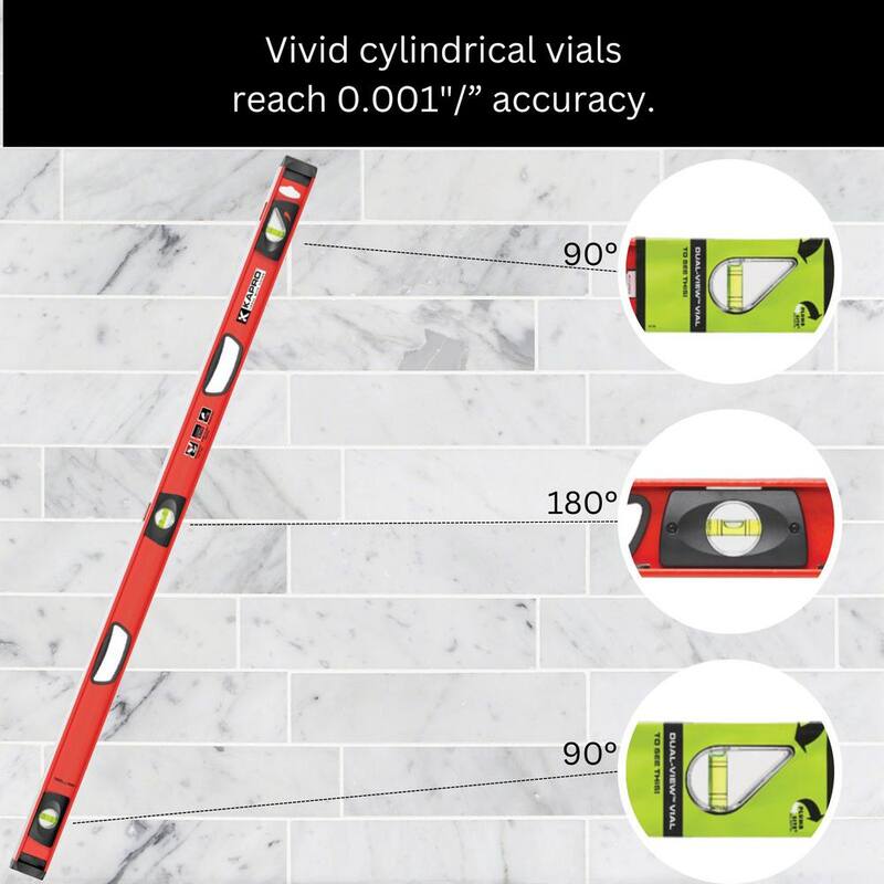 Viga en I de Aluminio Magnético Kapro de 48 pulgadas con Plomada - 170-81-48M