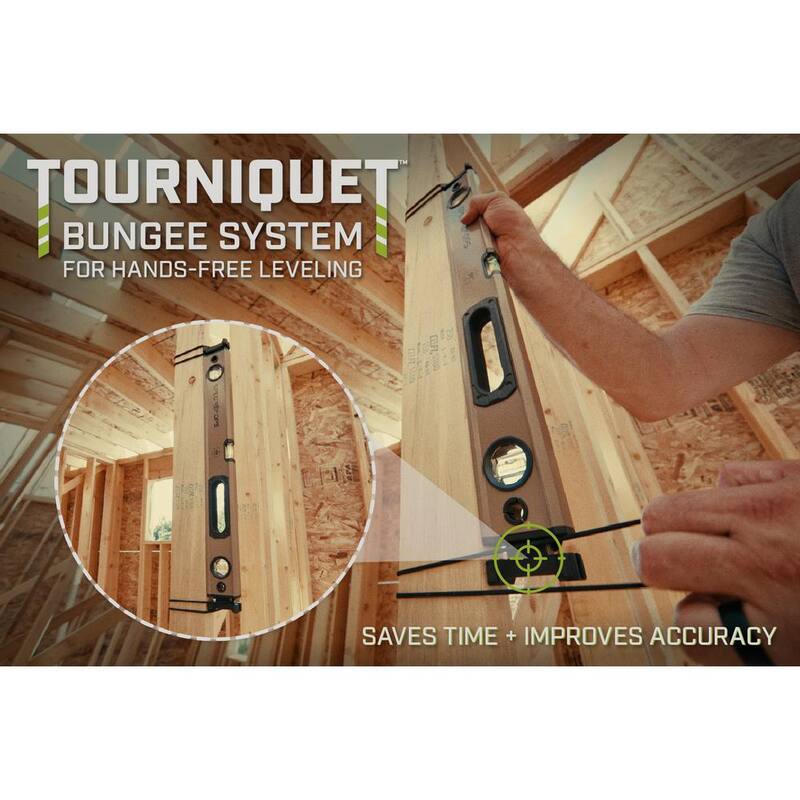 Nivel de caja de viga magnética SPEC OPS de 32 pulgadas, sistema de bungee para torniquete, burbujas de nivel 33% más grandes, de aluminio - SPEC-LEVEL32M