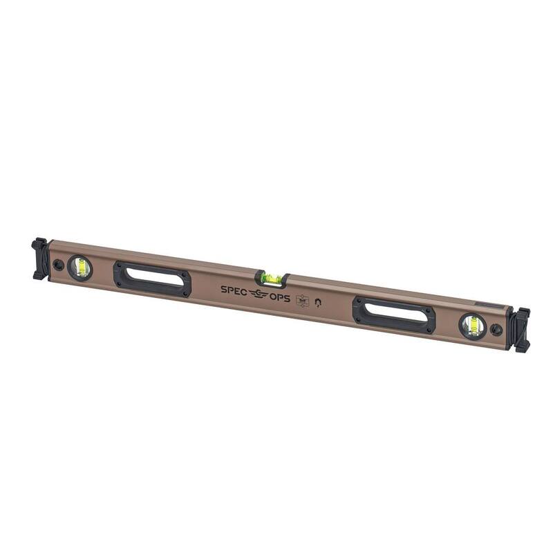 Nivel de caja de viga magnética SPEC OPS de 32 pulgadas, sistema de bungee para torniquete, burbujas de nivel 33% más grandes, de aluminio - SPEC-LEVEL32M